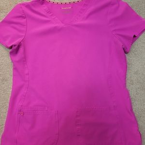 Heartsoul pink scrub top large